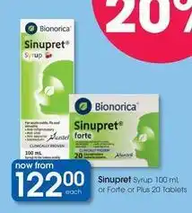 Clicks Sinupret syrup or forte offer