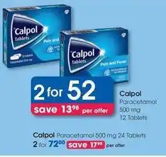 Clicks Calpol tablets offer
