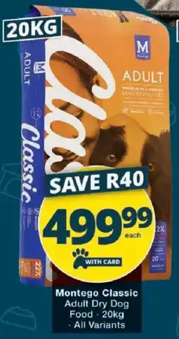 Checkers Montego Classic Adult Dry Dog Food offer