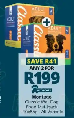 Checkers Montego Classic Wet Dog Food Multipack offer