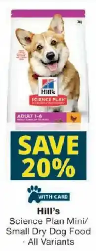 Checkers Hill's Science Plan Mini/ Small Dry Dog Food offer