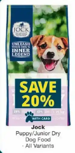 Checkers Jock Puppy/ Junior Dry Dog Food offer