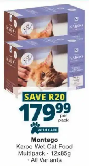 Checkers Montego Karoo Wet Cat Food Multipack offer