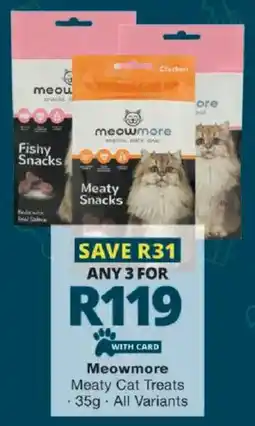 Checkers Meowmore Meaty Cat Treats offer
