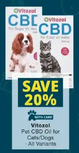 Checkers Vitozol Pet CBD Oil for Cats/ Dogs offer