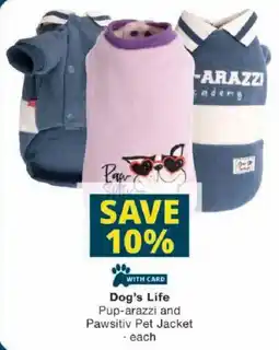 Checkers Dog's Life Pup-arazzi and Pawsitiv Pet Jacket offer
