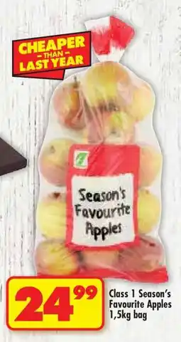 Shoprite CLASS 1 SEASON'S FAVOURITE APPLES 1,5kg bag offer