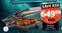 Checkers Platinum Sandwich Press - 4-Slice offer