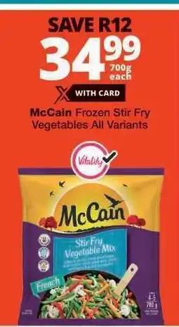 Checkers McCain Frozen Stir Fry Vegetables All Variants offer
