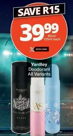 Checkers Yardley Deodorant offer
