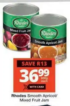 Checkers Rhodes Smooth Apricot/Mixed Fruit Jam offer