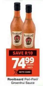 Checkers Rooibaard Peri-Peri/Groentrui Sauce offer