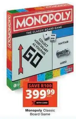 Checkers Monopoly Classic Board Game offer