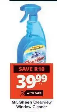Checkers Mr. Sheen Clearview Window Cleaner offer