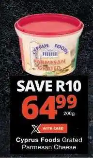 Checkers Cyprus Foods Grated Parmesan Cheese offer