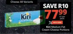 Checkers Kiri Medium Fat Cream Cheese Portions offer