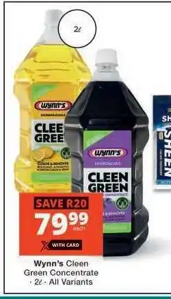 Checkers Wynn's Cleen Green Concentrate offer