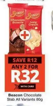Checkers BEACON CHOCOLATE SLAB all variants 80g offer
