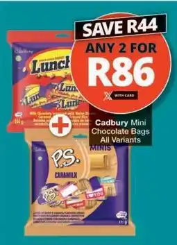 Checkers Cadbury Mini Chocolate Bags offer