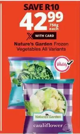 Checkers Nature's Garden Frozen Vegetables All Variants offer