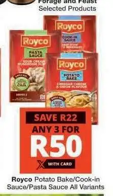 Checkers Royco Potato Bake/Cook-in Sauce/Pasta Sauce All Variants offer