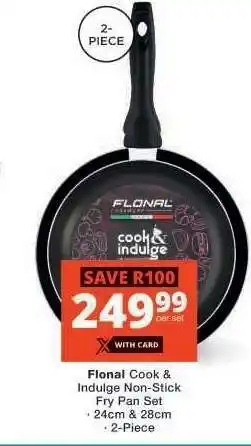 Checkers Flonal Cook & Indulge Non-Stick Fry Pan Set offer