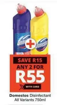 Checkers DOMESTOS DISINFECTANT offer