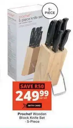 Checkers Prochef Wooden Block Knife Set offer