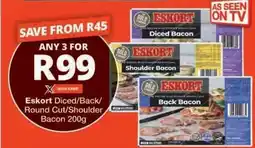 Checkers Eskort Diced/Back/Round Cut/Shoulder Bacon 200g offer