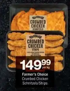 Checkers Farmer's Choice Crumbed Chicken Schnitzels/Strips offer