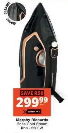 Checkers Morphy Richards Rose Gold Steam Iron offer
