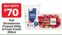 Pick n Pay PnP Strawberries Prepack 250g & Fresh Cream 250ml offer