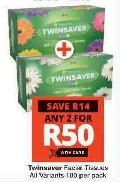 Checkers Twinsaver Facial Tissues offer