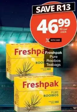 Checkers Freshpak Pure Rooibos Teabags offer