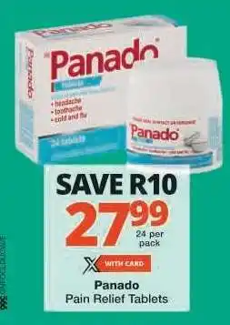 Checkers Panado Pain Relief Tablets offer