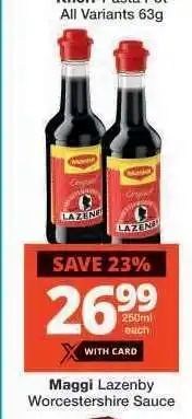 Checkers MAGGI Lazenby Worcestershire Sauce offer