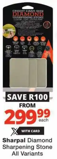 Checkers Sharpal Diamond Sharpening Stone All Variants offer