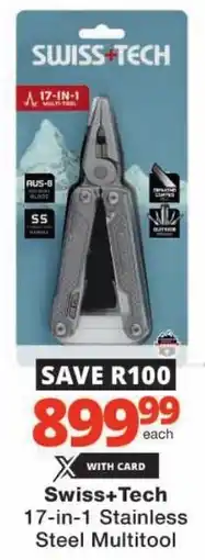 Checkers Swiss+Tech 17-in-1 Stainless Steel Multitool offer