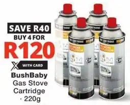 Checkers BushBaby Gas Stove Cartridge offer