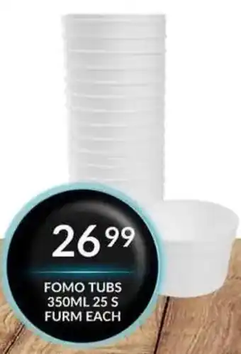 Super Save Fomo tubs offer