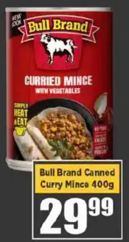Big Save Bull Brand Canned Curry Mince offer