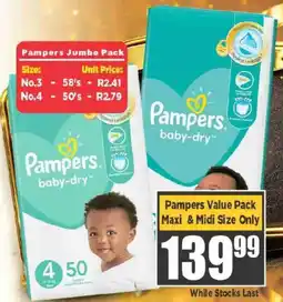 Big Save Pampers Value Pack Maxi & Midi Size offer