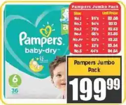 Big Save Pampers Jumbo Pack offer