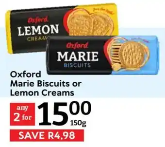 Oxford Freshmarket Oxford Marie Biscuits or Lemon Creams offer