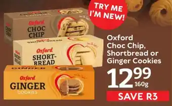 Oxford Freshmarket Oxford Choc Chip, Shortbread or Ginger Cookies offer
