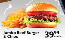 Oxford Freshmarket Jumbo Beef Burger & Chips offer