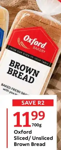 Oxford Freshmarket Oxford Sliced/ Unsliced Brown Bread offer