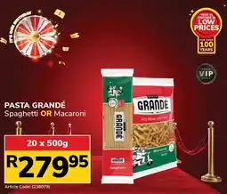 Jumbo Pasta Grandé Spaghetti or Macaroni offer