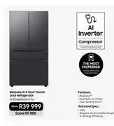 Samsung Samsung 630Ltr Bespoke AI 4-Door French Door Refrigerator RF29BB500MTFA offer
