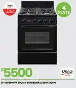 Fair Price Univa 60cm 4 Burner Gas Stove UG016 21-550 offer